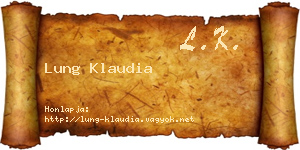 Lung Klaudia névjegykártya
